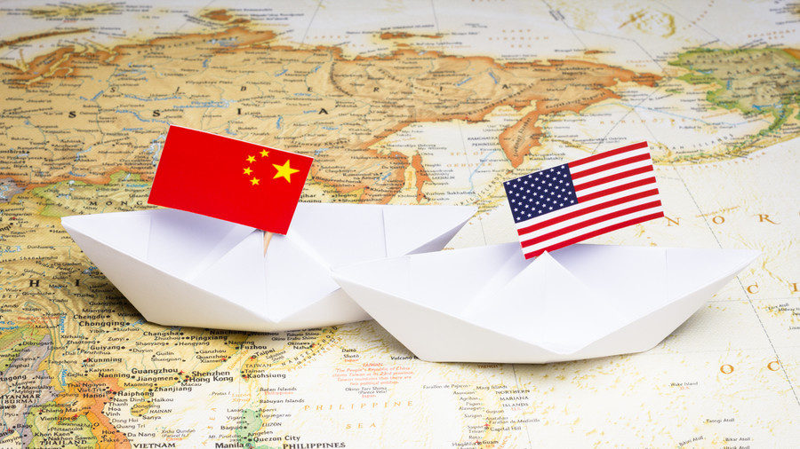 China US trade war paper boat