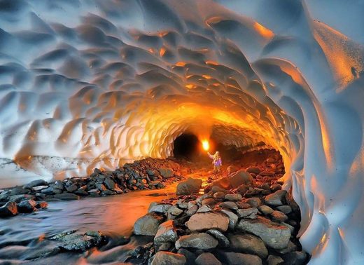 Kamchatka Ice Cave near Mutnovski volcano