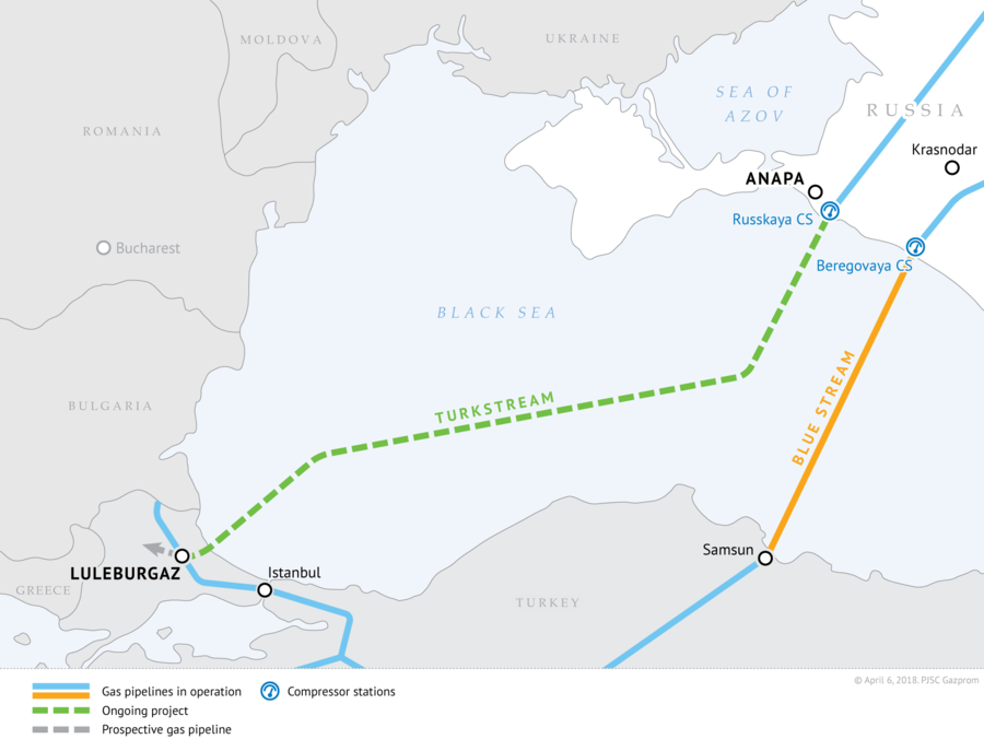 Turkish Stream gas pipeline route