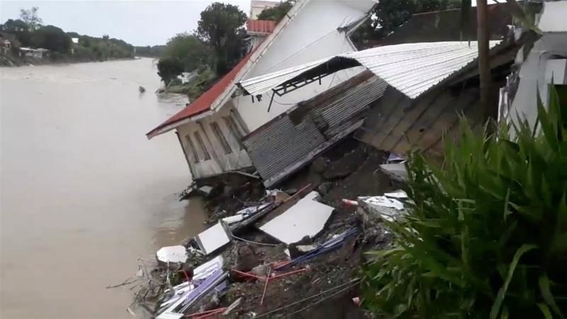 A destroyed house after a tropical depression in Camarines Norte