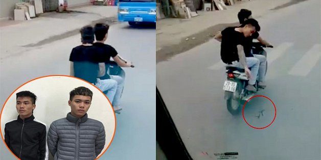 Dropping nails on road in Vietnam