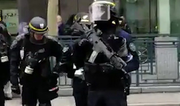 police yellow vest semi-automatic