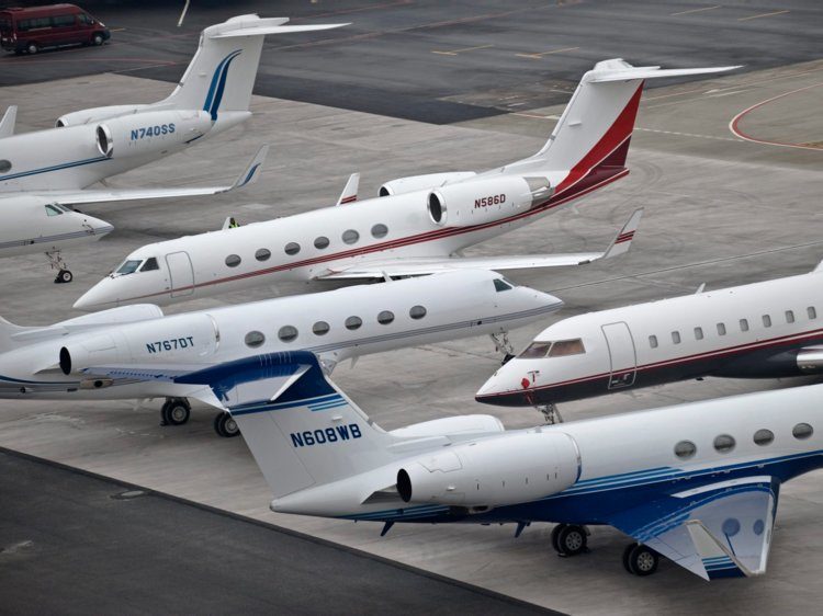 Private jets at Davos 2019