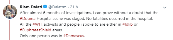 Riam Dalati Douma chemical attack tweet