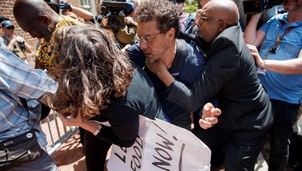 Venezuelan embassy Demonstrators