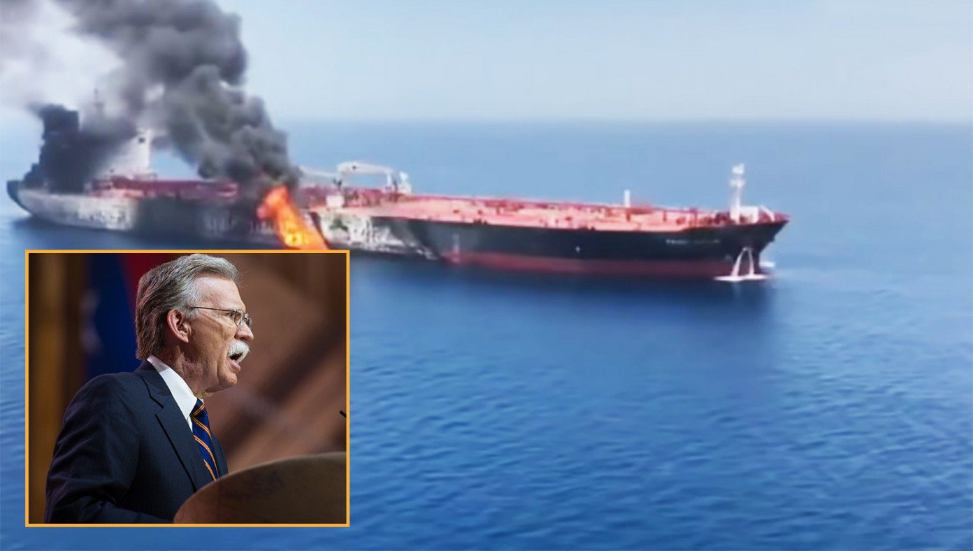Gulf of Oman Tanker on Fire