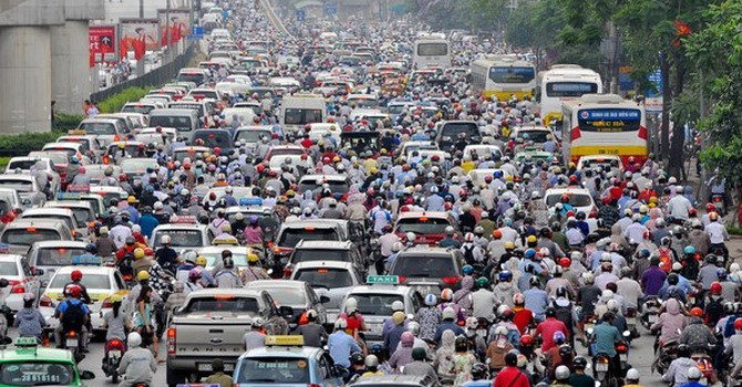 Hanoi traffic jam