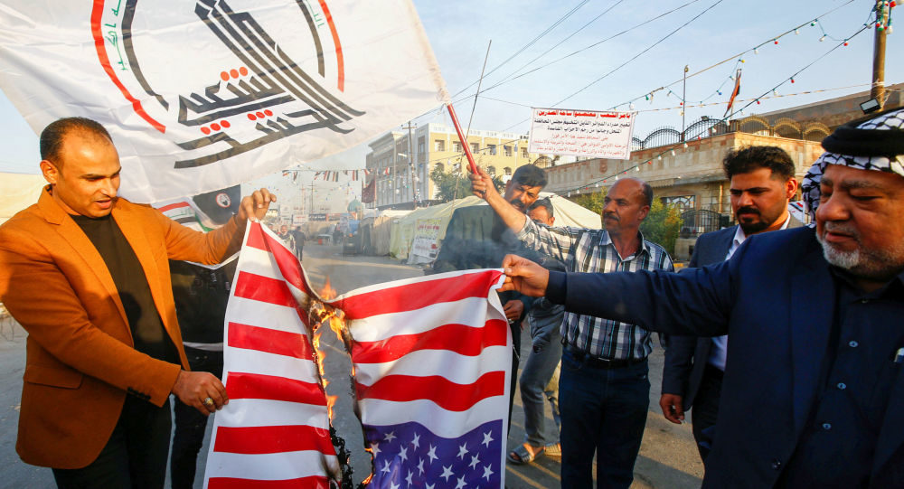 iraqis burning american flag