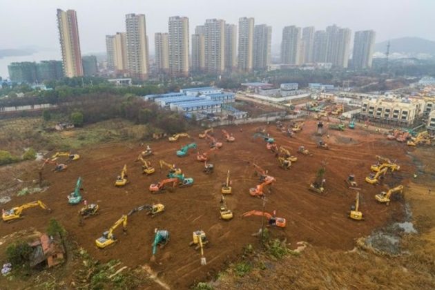 Construction of new hospital in 10 days in Wuhan, China