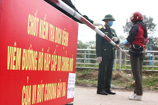 Coronavirus Quarantine checkpoint in Sơn Lôi, Vĩnh Phúc, Vietnam